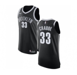 Women's Nike Brooklyn Nets #33 Allen Crabbe Authentic Black Road NBA Jersey - Icon Edition