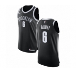 Women's Nike Brooklyn Nets #6 Jared Dudley Authentic Black NBA Jersey - Icon Edition