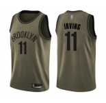 Youth Brooklyn Nets #11 Kyrie Irving Swingman Green Salute to Service Basketball Jersey