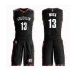 Youth Brooklyn Nets #13 Dzanan Musa Swingman Black Basketball Suit Jersey - City Edition