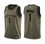 Youth Nike Brooklyn Nets #1 D'Angelo Russell Swingman Green Salute to Service NBA Jersey