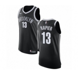 Youth Nike Brooklyn Nets #13 Shabazz Napier Authentic Black NBA Jersey - Icon Edition