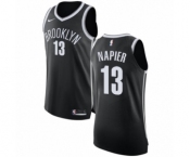 Youth Nike Brooklyn Nets #13 Shabazz Napier Authentic Black NBA Jersey - Icon Edition
