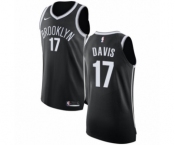 Youth Nike Brooklyn Nets #17 Ed Davis Authentic Black NBA Jersey - Icon Edition
