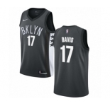 Youth Nike Brooklyn Nets #17 Ed Davis Swingman Gray NBA Jersey Statement Edition