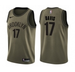 Youth Nike Brooklyn Nets #17 Ed Davis Swingman Green Salute to Service NBA Jersey