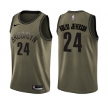 Youth Nike Brooklyn Nets #24 Rondae Hollis-Jefferson Swingman Green Salute to Service NBA Jersey