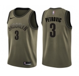 Youth Nike Brooklyn Nets #3 Drazen Petrovic Swingman Green Salute to Service NBA Jersey