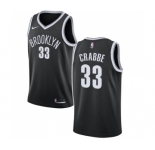 Youth Nike Brooklyn Nets #33 Allen Crabbe Swingman Black Road NBA Jersey - Icon Edition