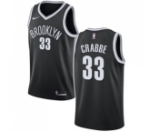 Youth Nike Brooklyn Nets #33 Allen Crabbe Swingman Black Road NBA Jersey - Icon Edition