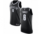Youth Nike Brooklyn Nets #6 Jared Dudley Authentic Black NBA Jersey - Icon Edition