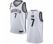 Youth Nike Brooklyn Nets #7 Jeremy Lin Authentic White NBA Jersey - Association Edition