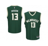 Men Adidas Milwaukee Bucks #13 Malcolm Brogdon Authentic Green Road NBA Jersey