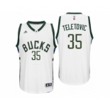Men Milwaukee Bucks #35 Mirza Teletovic Home White New Swingman Jersey