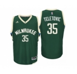 Men Milwaukee Bucks #35 Mirza Teletovic Road Green New Swingman Jersey