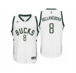 Men Milwaukee Bucks #8 Matthew Dellavedova Home White New Swingman Jersey