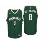 Men Milwaukee Bucks #8 Matthew Dellavedova Road Green New Swingman Jersey