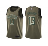 Men Nike Milwaukee Bucks #13 Malcolm Brogdon Green Salute to Service NBA Swingman Jersey