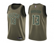 Men Nike Milwaukee Bucks #13 Malcolm Brogdon Green Salute to Service NBA Swingman Jersey
