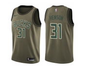 Men Nike Milwaukee Bucks #31 John Henson Green Salute to Service NBA Swingman Jersey