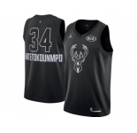 Men Nike Milwaukee Bucks 34 Giannis Antetokounmpo Black NBA Jordan Swingman 2018 All-Star Game Jersey