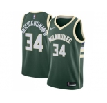 Men Nike Milwaukee Bucks #34 Giannis Antetokounmpo Green Stitched NBA Swingman Jersey