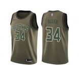 Men Nike Milwaukee Bucks #34 Ray Allen Green Salute to Service NBA Swingman Jersey