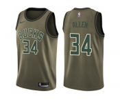 Men Nike Milwaukee Bucks #34 Ray Allen Green Salute to Service NBA Swingman Jersey