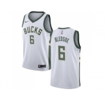 Men Nike Milwaukee Bucks #6 Eric Bledsoe White NBA Swingman Association Edition Jersey