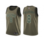 Men Nike Milwaukee Bucks #8 Matthew Dellavedova Green Salute to Service NBA Swingman Jersey