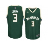 Men's Adidas Milwaukee Bucks #3 Jason Terry Swingman Green Road NBA Jersey