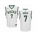 Men's Adidas Milwaukee Bucks #7 Thon Maker Authentic White Home NBA Jersey