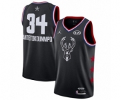 Men's Jordan Milwaukee Bucks #34 Giannis Antetokounmpo Swingman Black 2019 All-Star Game Basketball Jersey