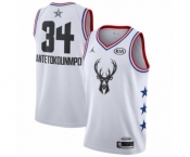 Men's Jordan Milwaukee Bucks #34 Giannis Antetokounmpo Swingman White 2019 All-Star Game Basketball Jersey