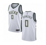 Men's Milwaukee Bucks #0 Donte DiVincenzo Authentic White Basketball Jersey - Association Edition
