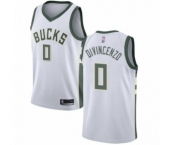 Men's Milwaukee Bucks #0 Donte DiVincenzo Authentic White Basketball Jersey - Association Edition