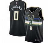 Men's Milwaukee Bucks #0 Donte DiVincenzo Swingman Black Finished Basketball Jersey - Statement Edition