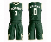 Men's Milwaukee Bucks #0 Donte DiVincenzo Swingman Green Basketball Suit Jersey - Icon Edition