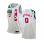 Men's Milwaukee Bucks #0 Donte DiVincenzo White Swingman Jersey - Earned Edition