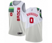 Men's Milwaukee Bucks #0 Donte DiVincenzo White Swingman Jersey - Earned Edition