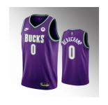Men's Milwaukee Bucks #0 MarJon Beauchamp 2022-23 Purple Classic Edition Swingman Stitched Basketball Jersey