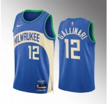 Men's Milwaukee Bucks #12 Danilo Gallinari 2023-24 Blue City Edition Stitched Basketball Jersey