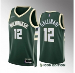 Men's Milwaukee Bucks #12 Danilo Gallinari Green Icon Edition Stitched Basketball Jersey