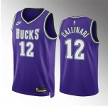 Men's Milwaukee Bucks #12 Danilo Gallinari Purple Classic Edition Stitched Basketball Jersey