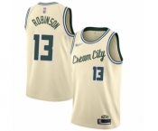 Men's Milwaukee Bucks #13 Glenn Robinson Swingman Cream Basketball Jersey - 2019-20 City Edition