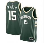 Men's Milwaukee Bucks #15 Tyler Smith Green 2024 Draft Icon Edition Stitched Basketball Jersey