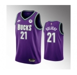 Men's Milwaukee Bucks #21 Jrue Holiday 2022-23 Purple Classic Edition Swingman Stitched Basketball Jersey
