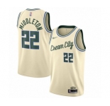 Men's Milwaukee Bucks #22 Khris Middleton Authentic Cream Basketball Jersey - 2019-20 City Edition
