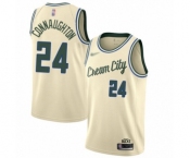 Men's Milwaukee Bucks #24 Pat Connaughton Authentic Cream Basketball Jersey - 2019-20 City Edition