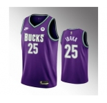 Men's Milwaukee Bucks #25 Serge Ibaka 2022-23 Purple Classic Edition Swingman Stitched Basketball Jersey